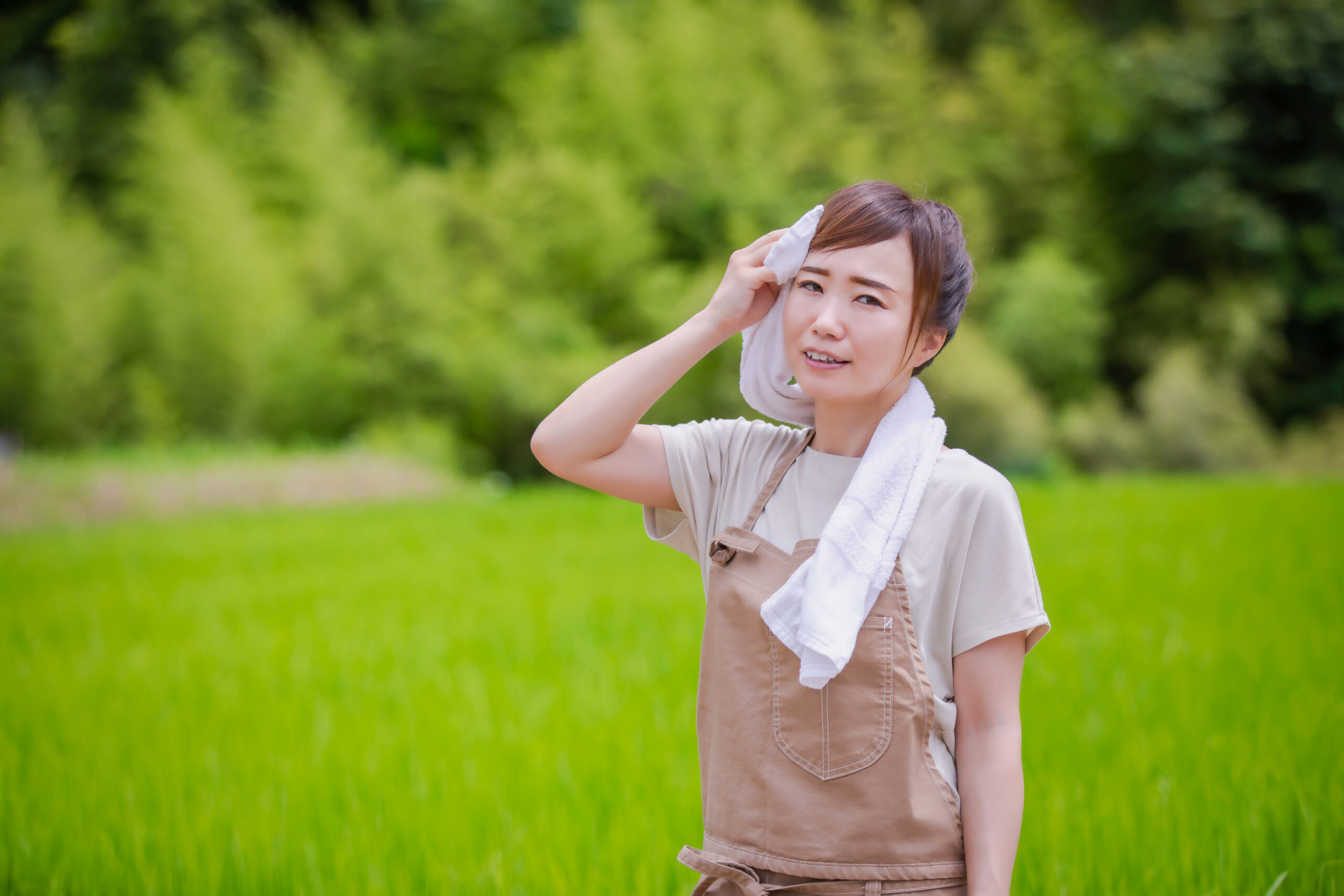 運動後の女性